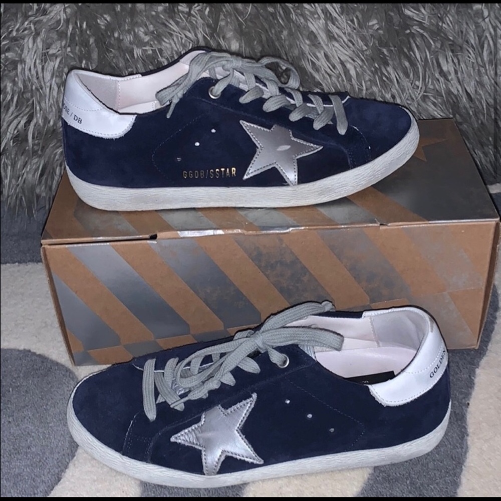Like new Golden Goose superstar! Navy suede!